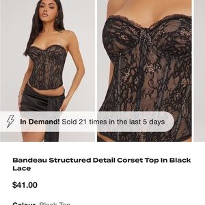 EGO Black Lace Bandeau Corset